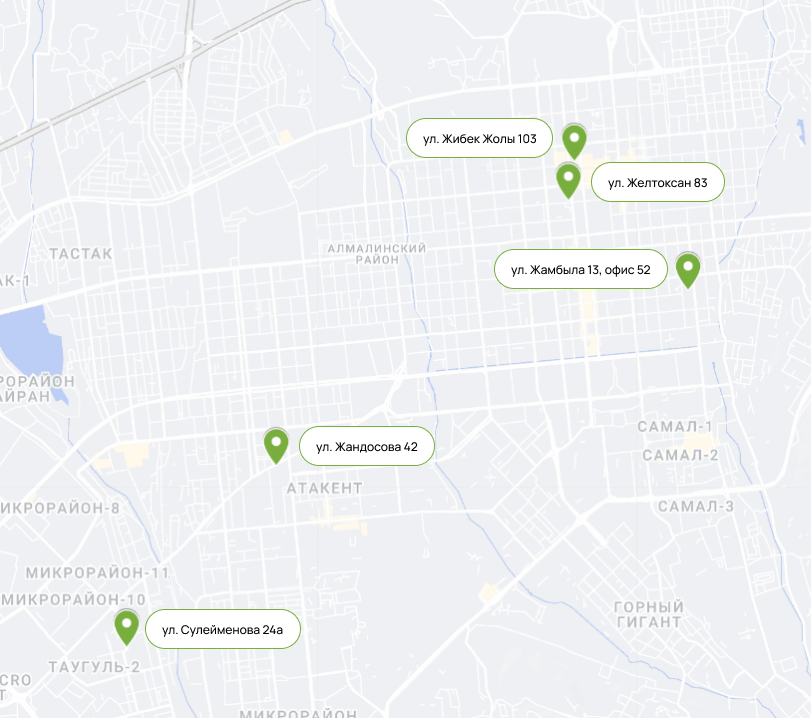 Расположение филиалов клиники Eurodent на карте