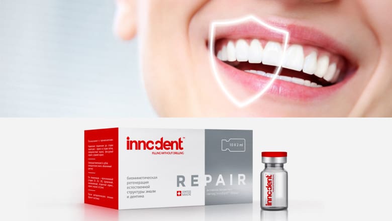 Новые технологии лечения кариеса - препарат InnoDent, красивая улыбка у девушки, которая защищена с помощью препарата, Евродент фото 1